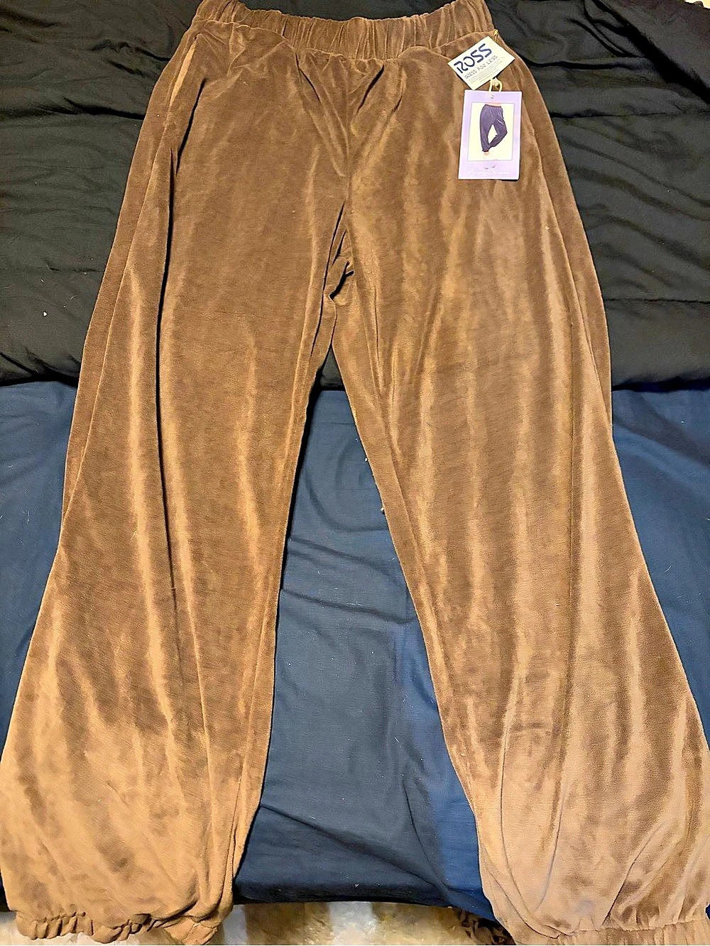 Simply Blessed Velour Track Pants in Brown Size XL NWT